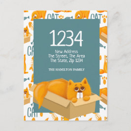 Niedliche Katze in einer Schachtel - Wir haben Zuh Postkarte