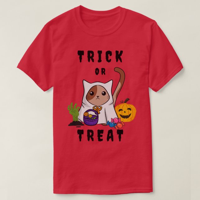 Niedliche Katze in Halloween-Kostüm T-Shirt (Design vorne)