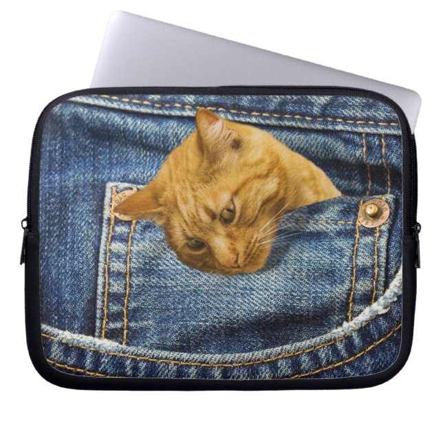 Niedliche Katze in Jeans Tasche lustige Illusion (Vorderseite)