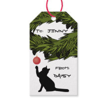 Niedliche Katze in Mischief Christmas Custom