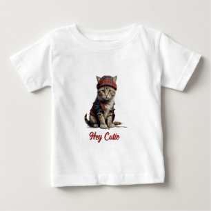 niedliche Katze in schottischer Verkleidung Baby T-shirt