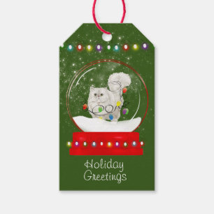 Niedliche Katze in Weihnachtsbeleuchtung Geschenkt Geschenkanhänger