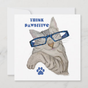Niedliche Katze in Zeichnend Spekulationen für Paw Karte