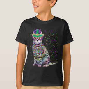 Niedliche Katze Karneval Maske Mardi Gras Katze Li T-Shirt