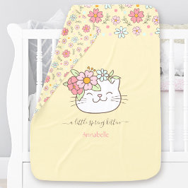 Niedliche Katze Kätzchen Name Girl Gelbe Frühlings Babydecke