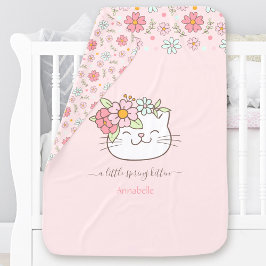 Niedliche Katze Kätzchen Name Girl Rosa Frühlingsf Babydecke