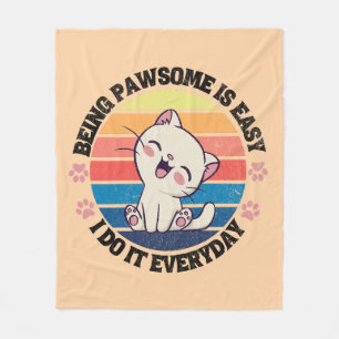 Niedliche Katze Kawaii Fleecedecke
