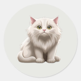 Niedliche Katze Kawaii Kätzchen, Haustiere und Tie Runder Aufkleber