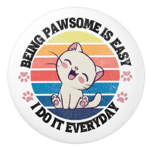 Niedliche Katze Kawaii Keramikknauf