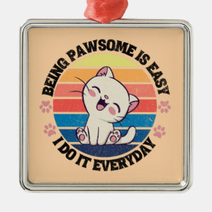 Niedliche Katze Kawaii Ornament Aus Metall