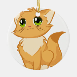 Niedliche Katze Keramik Ornament