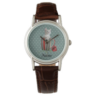 Niedliche Katze Kitten Pet Liebhaber Geschenk Armbanduhr