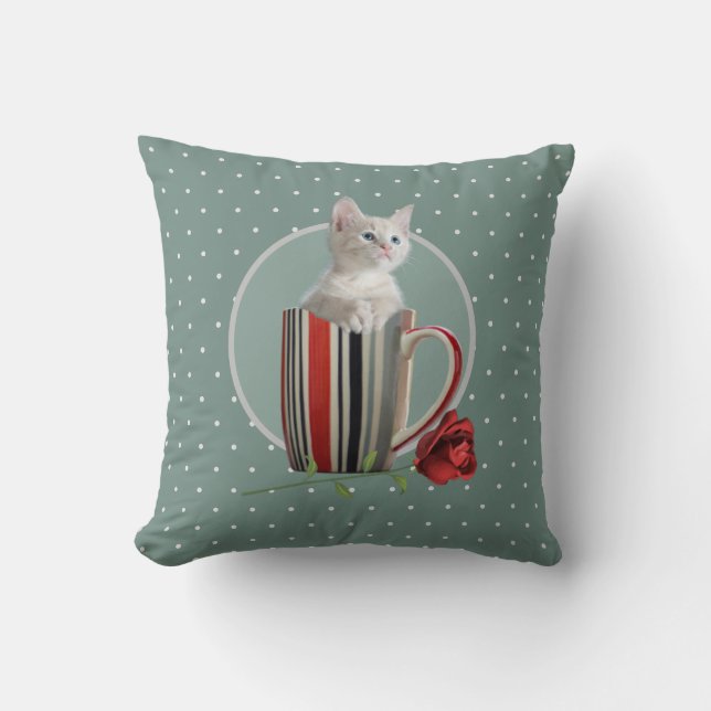 Niedliche Katze Kitten Pet Liebhaber Geschenk Kissen (Vorderseite)
