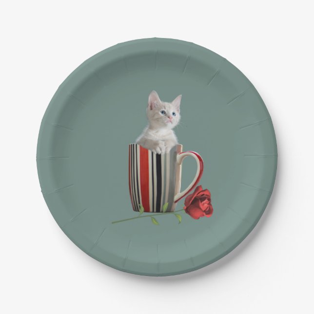 Niedliche Katze Kitten Pet Liebhaber Geschenk Pappteller (Vorderseite)