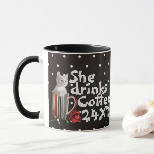 Niedliche Katze Kitten Pet Liebhaber Geschenk Tasse