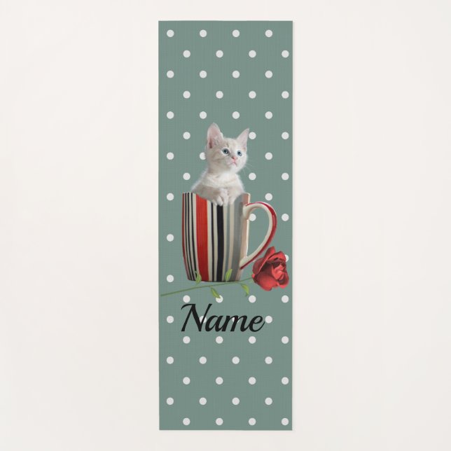 Niedliche Katze Kitten Pet Liebhaber Geschenk Yogamatte (Vorderseite)