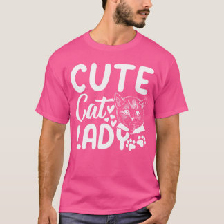 Niedliche Katze Lady Niedlich Cat Lover Katze Besi T-Shirt