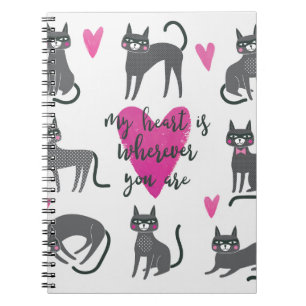 Niedliche Katze: Liebe als Illustration. Notizblock