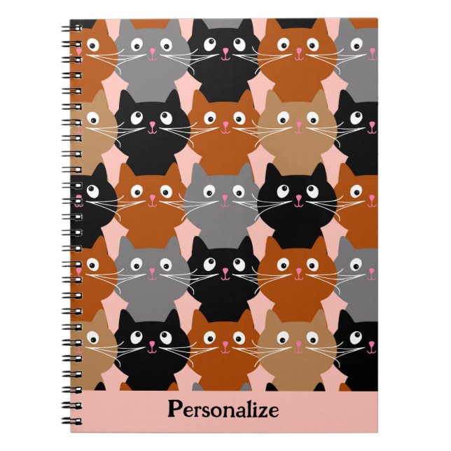Niedliche Katze Lover Feline Kittens personalisier Notizblock (Vorderseite)