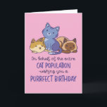 Niedliche Katze Lover Purfect Geburtstag Funny Karte<br><div class="desc">Im Namen der gesamten Katzenpopulation,  wünschen Sie einen angeblichen Geburtstag. Hübsche,  humorvolle und manchmal sarkastische Geburtstagskarten für Ihre Familie und Freunde. Holen Sie sich diese lustige Karte für Ihre besondere Person. Besuchen Sie unseren Laden für coolere Geburtstagskarten.</div>