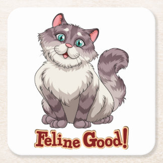 Niedliche Katze Lover Tiger Gray Kitty Feline Good Rechteckiger Pappuntersetzer
