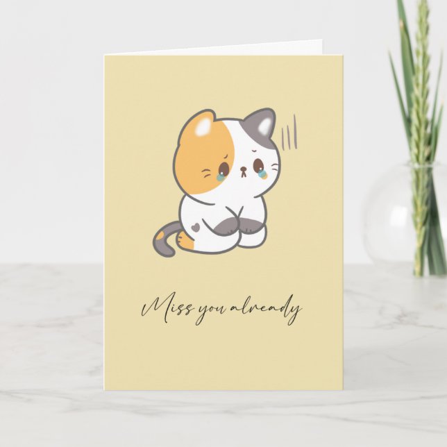 Niedliche Katze Miss Sie bereits Grußkarten Karte (Vorderseite)