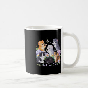 Niedliche Katze mit Blume für Katzen Liebende Mädc Kaffeetasse