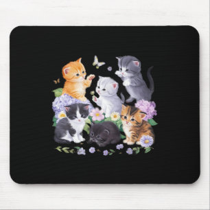 Niedliche Katze mit Blume für Katzen Liebende Mädc Mousepad