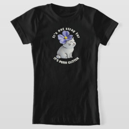 Niedliche Katze mit Blume Hat - Purer Glitzer Zita T-Shirt