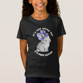 Niedliche Katze mit Blume Hat - Purer Glitzer Zita T-Shirt
