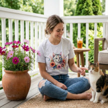 Niedliche Katze mit Blume Katzenliebhaber