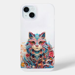 Niedliche Katze mit Blume Papierausschnitt Case-Mate iPhone Hülle