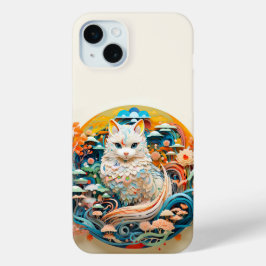 Niedliche Katze mit Blume Papierausschnitt Case-Mate iPhone Hülle