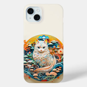 Niedliche Katze mit Blume Papierausschnitt Case-Mate iPhone Hülle
