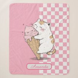 Niedliche Katze mit Eiscreme Sherpadecke
