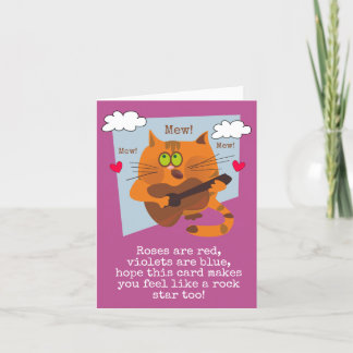 Niedliche Katze mit Gitarrenmusiklehrer Vielen Dan Dankeskarte