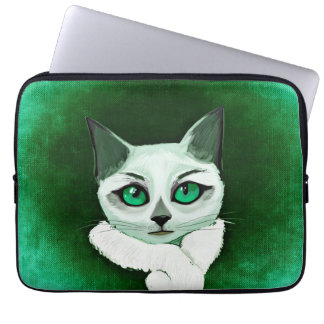 Niedliche Katze mit Haltungslaptophülse Laptopschutzhülle