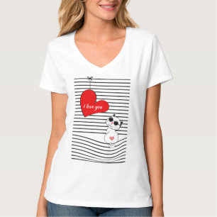 Niedliche Katze mit Herz und Sonnenbrille - Ich Li T-Shirt
