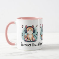 Niedliche Katze mit Kopfhörern Kawaii Music Lover 
