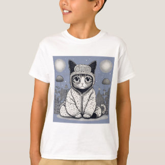 Niedliche Katze mit Pajama T-Shirt