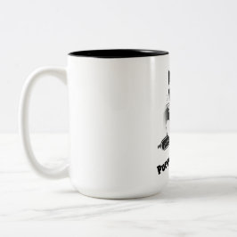 Niedliche Katze mit Posaune Zweifarbige Tasse