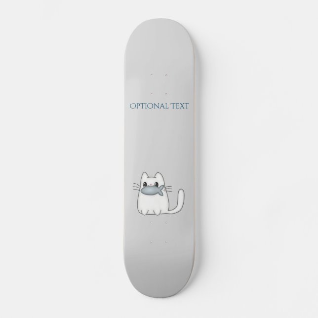 Niedliche Katze mit Preisfisch Skateboard (Vorderseite)