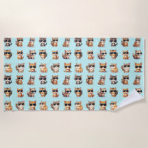 Niedliche Katze mit Sonnenbrille auf hellblauem Hi
