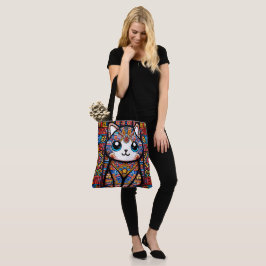 Niedliche Katze mit traditionellem Muster Tasche