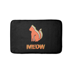 Niedliche Katze, Orange & Gelb Tier, Abstrakter Po Badematte