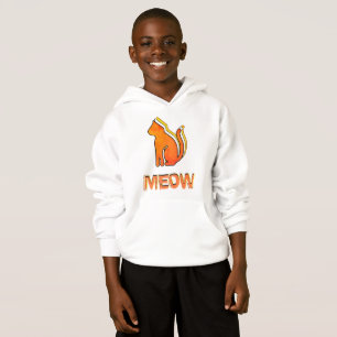 Niedliche Katze, Orange & Gelb Tier, Abstrakter Po Hoodie