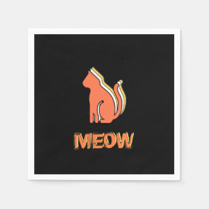 Niedliche Katze, Orange & Gelb Tier, Abstrakter Po Serviette