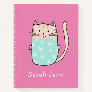 Niedliche Katze Personalisiert Individuelle Name R Notizbuch