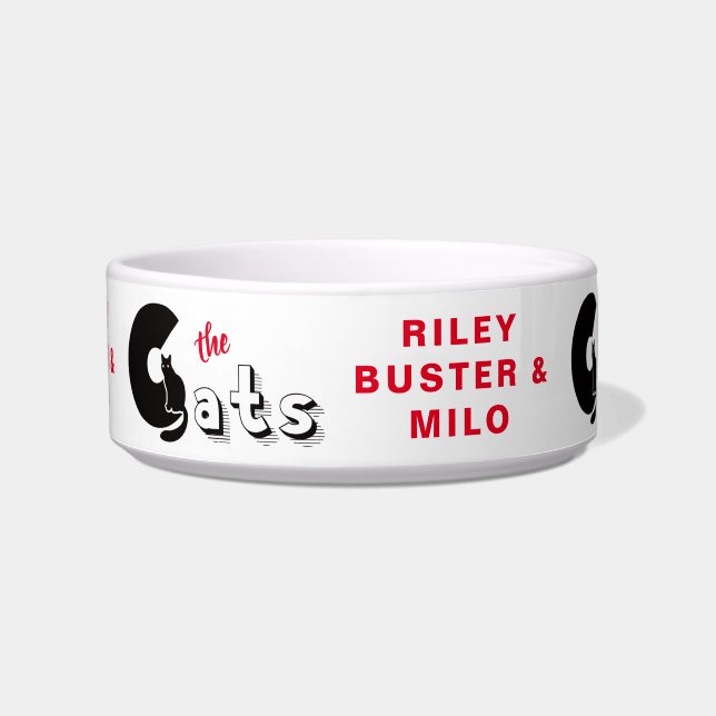 Niedliche Katze Personalisiert Napf (Vorderseite)