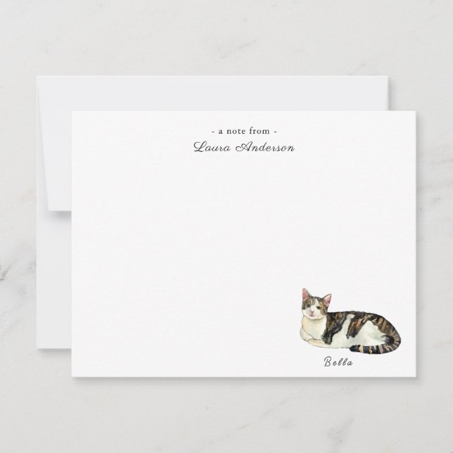 Niedliche Katze personalisierte Notizkarte Dankeskarte (Vorderseite)